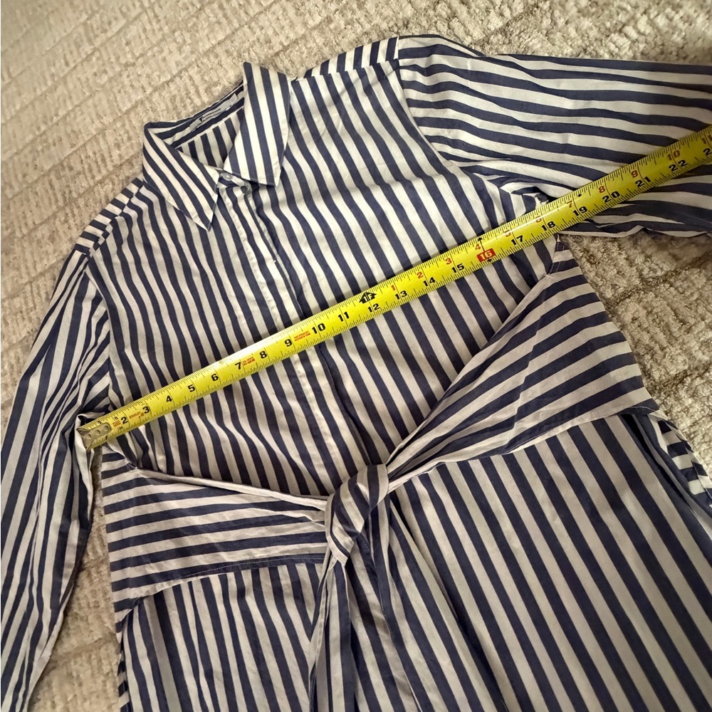 T Alexander Wang Blue/White Striped Shirt button down long sleeve shirt dress s2 - Picture 8 of 11